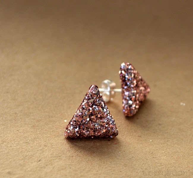 WobiSobi Glitter Triangle Earrings, DIY