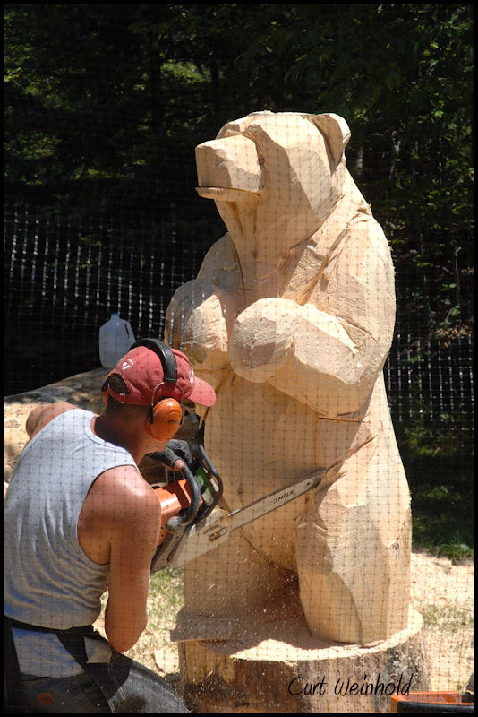 Chainsaw carving Bear love his style good visual of how chainsaw