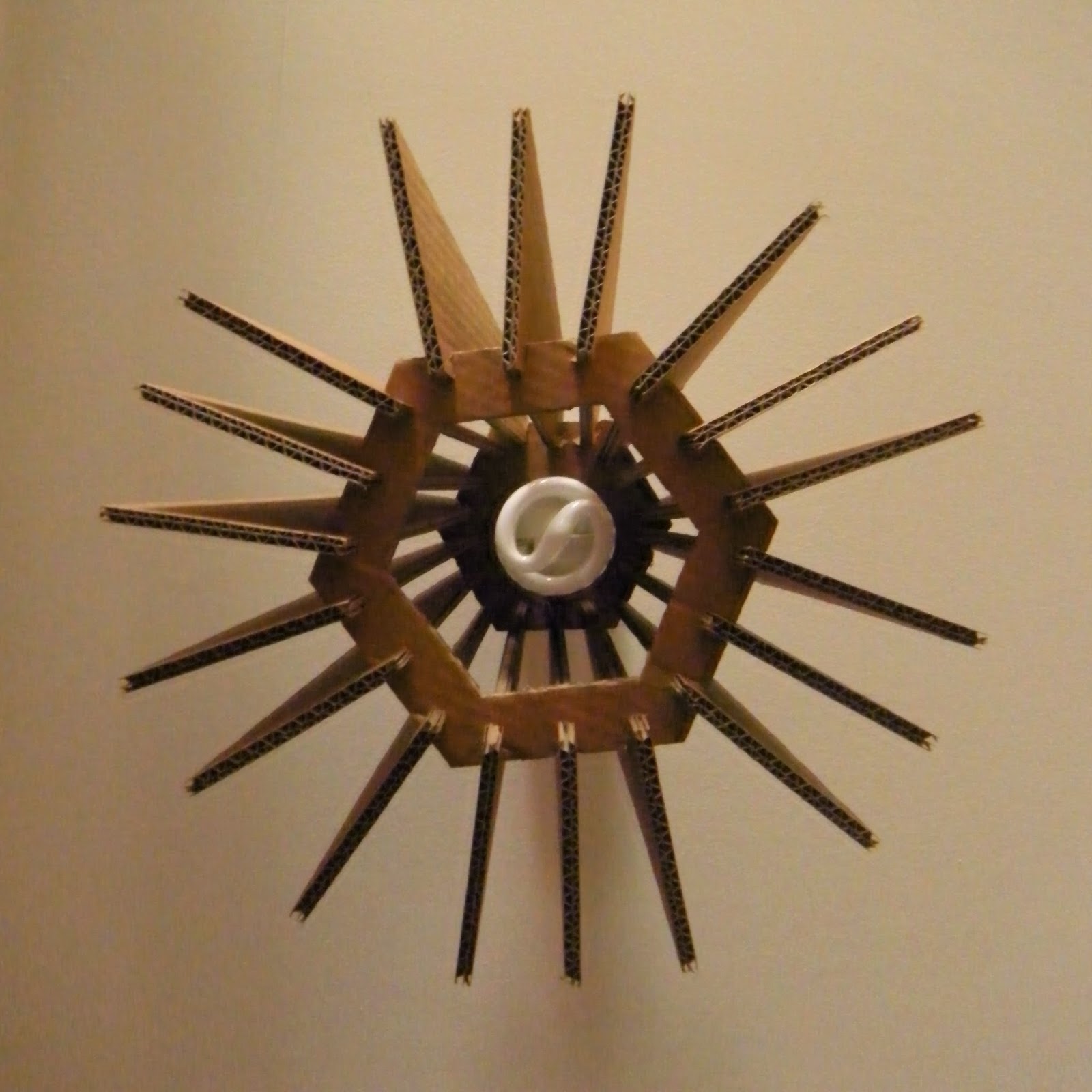 Quilts and Boxes DIY cardboard lamp shade