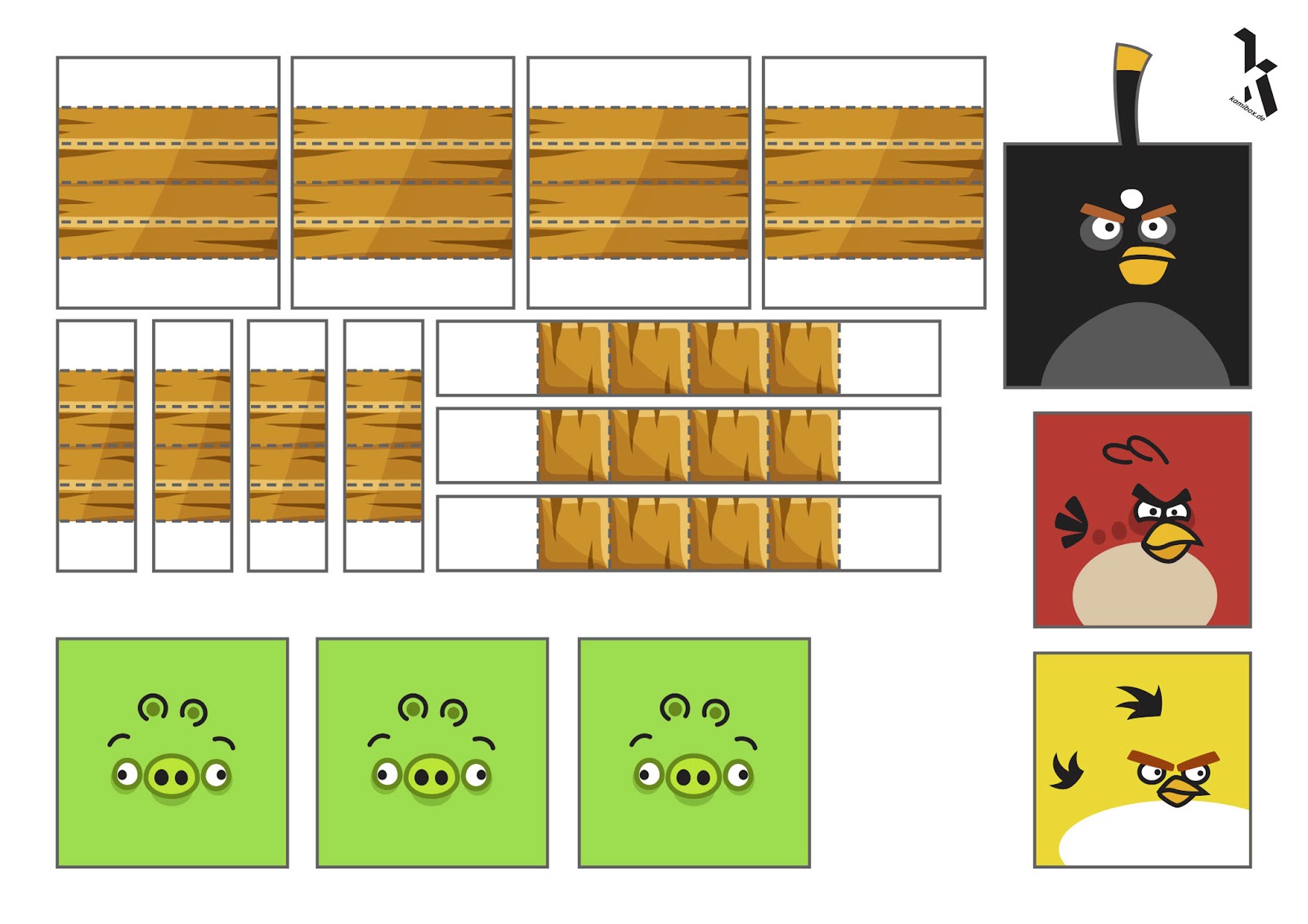 angry birds paper toy