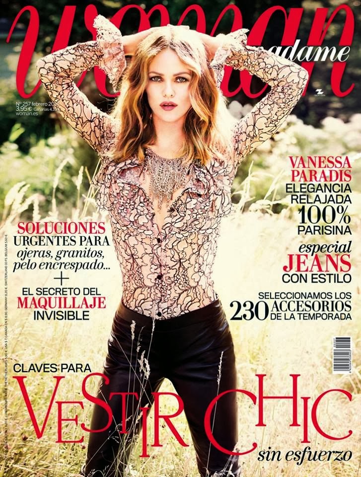 Vanessa Paradis Woman Spain Magazine cover February 2014 HQ Scans Magazine cover : Vanessa Paradis Magazine Photoshoot Pics on Woman Magazine Spain February 2014 Issue