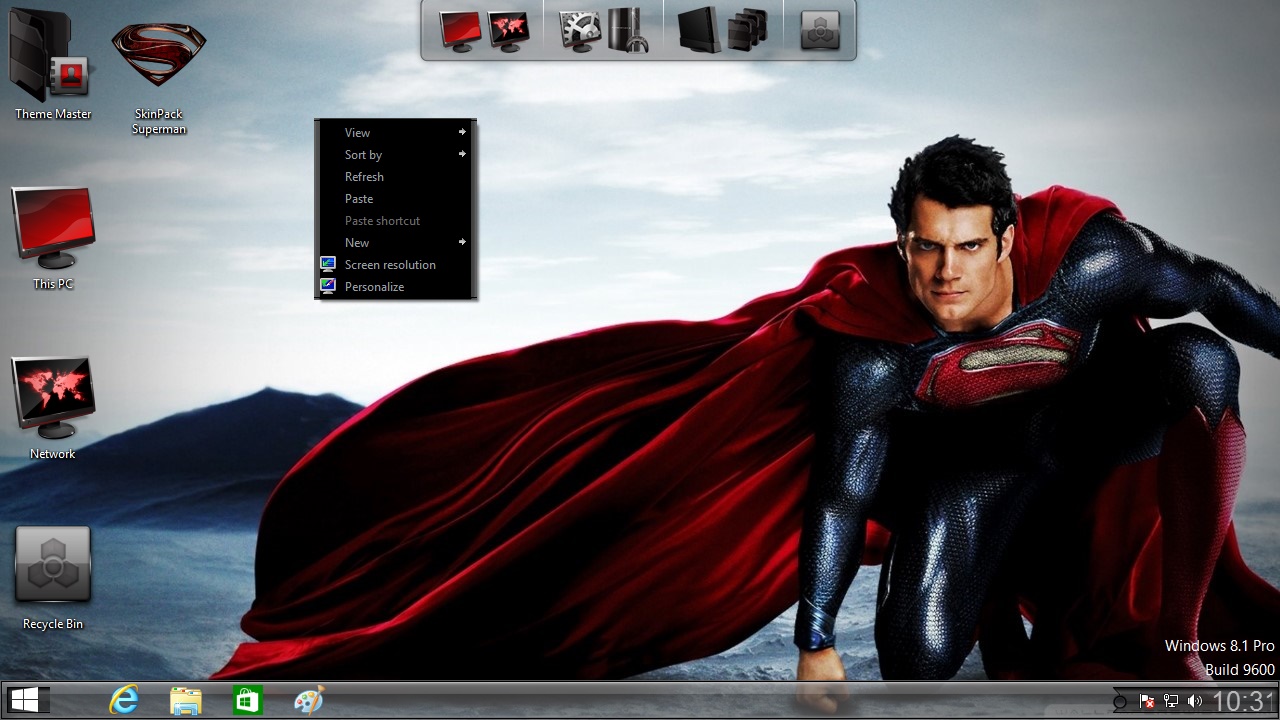 Download Superman Man of Steel Transformation Pack for your Windows 10 How to install Superman Man of Steel theme on Windows 10