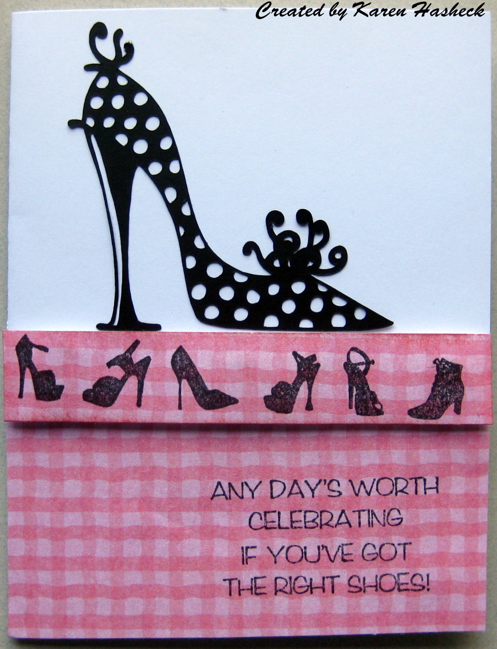 Karen's Kreative Kards Pink Shoe Cards at Crackerbox Palace