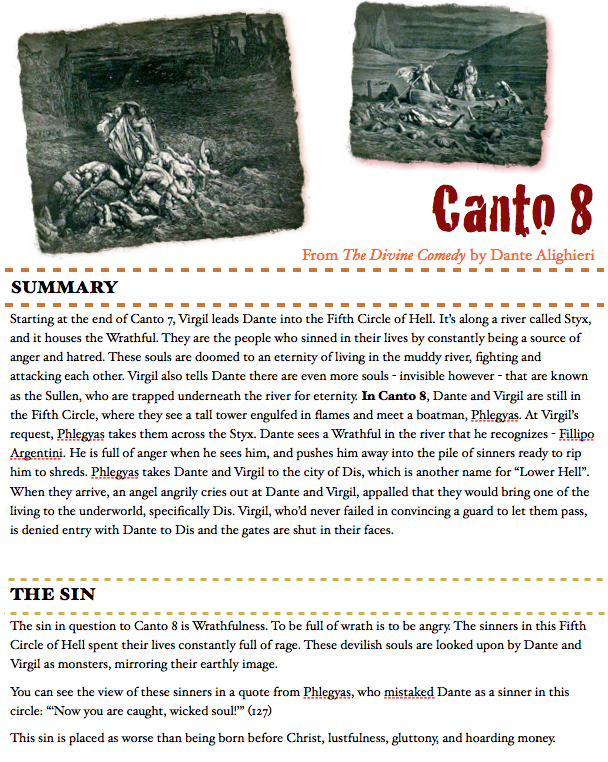 dantes inferno canto 8 study guide