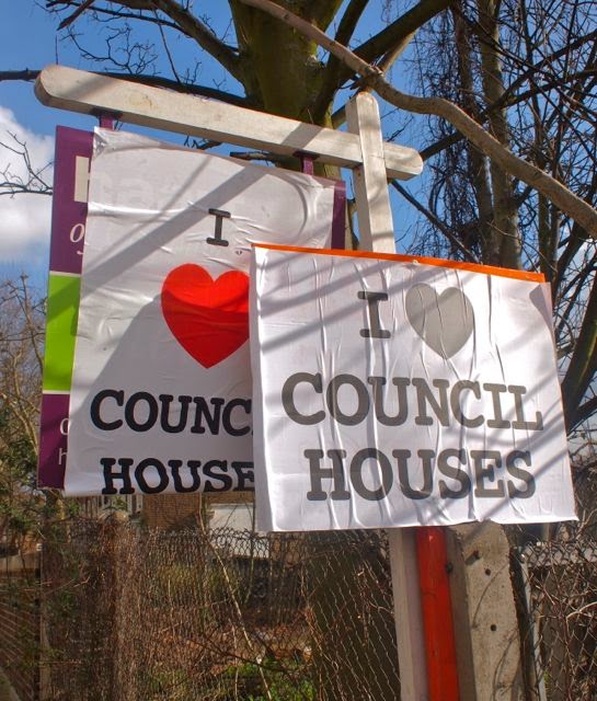 Guerilla art in SW4 - the John Lanchester novel becomes reality as a fly-sticker hits the streets of Clapham, covering estate agents' boards with " I love council houses" posters. Guerilla art in SW4 - the John Lanchester novel becomes reality as a fly-sticker hits the streets of Clapham, covering estate agents' boards with " I love council houses" posters