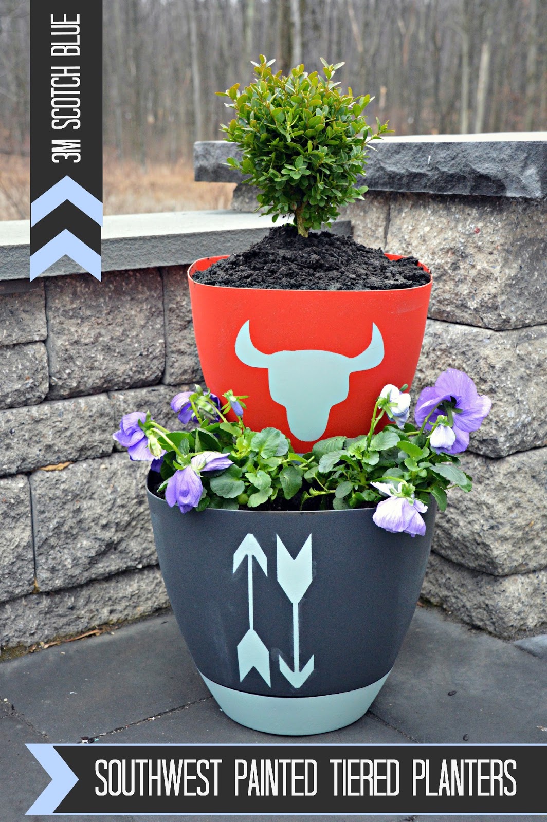 DIY Tiered Planters {With a Little Southwest Flair!}