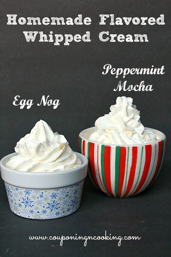 Tobins' Tastes Homemade Holiday Flavored Whipped Cream {Peppermint Mocha & Spiced Eggnog}