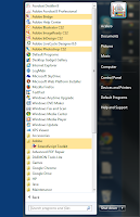 Windows 7. Free Adobe CS2 installation - Adobe folders and shortcuts added to All Programs section of Start Menu