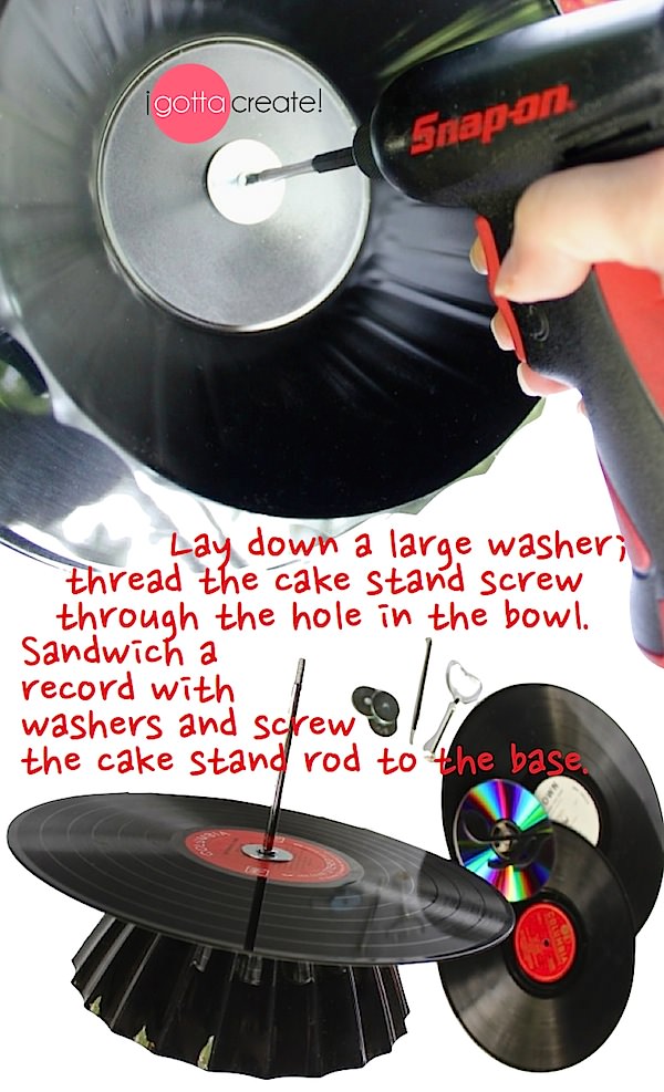 I Gotta Create! Vinyl Record Cupcake Stand Tutorial
