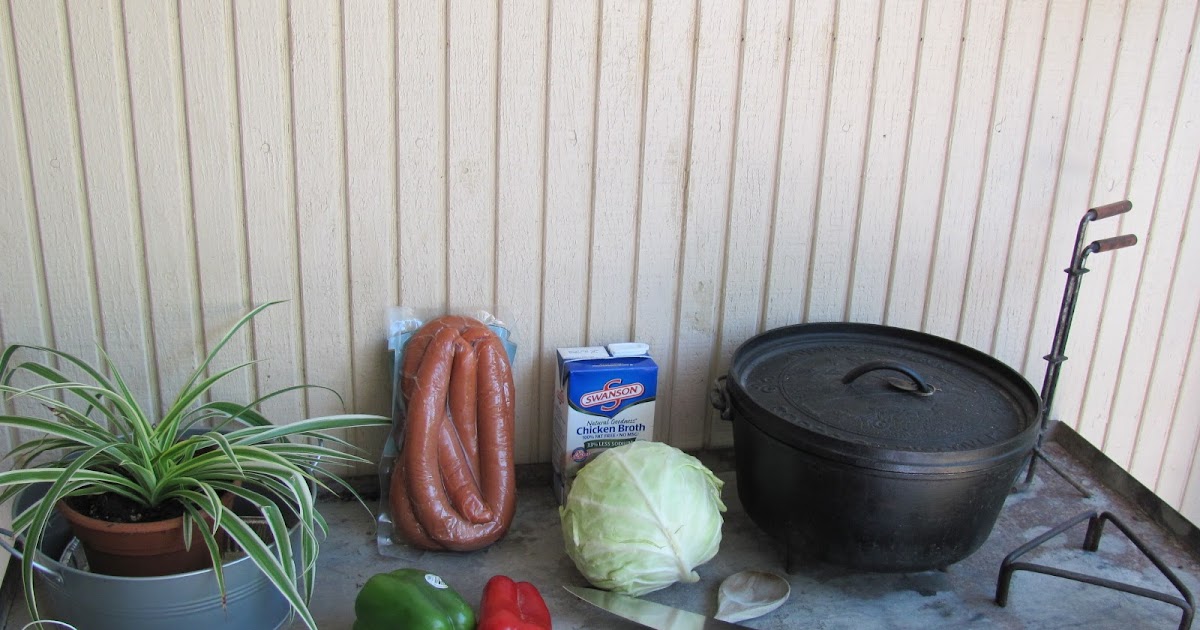 Rogue Dutch Oven Cookers Dutch oven Kielbasa and Cabbage