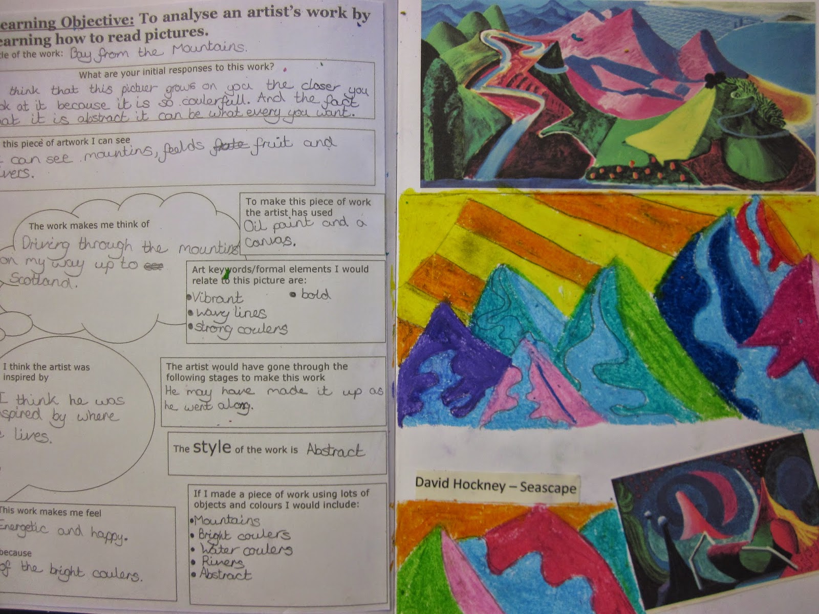 Gomersal Primary School Art Year 6 David Hockney artist analysis