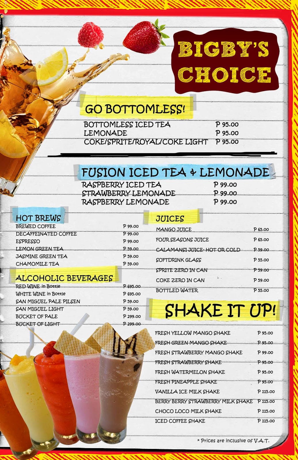 Bigby's New Menu keepsakes ♥