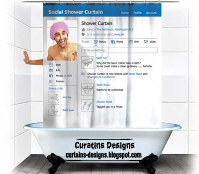 facebook blind, creative shower curtain fb style
