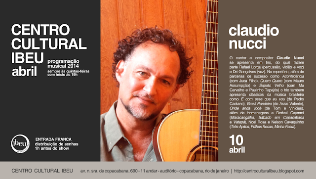 CentroCulturalIbeu ClaudioNucci 10Abril email 10 de Abril - Claudio Nucci Trio
