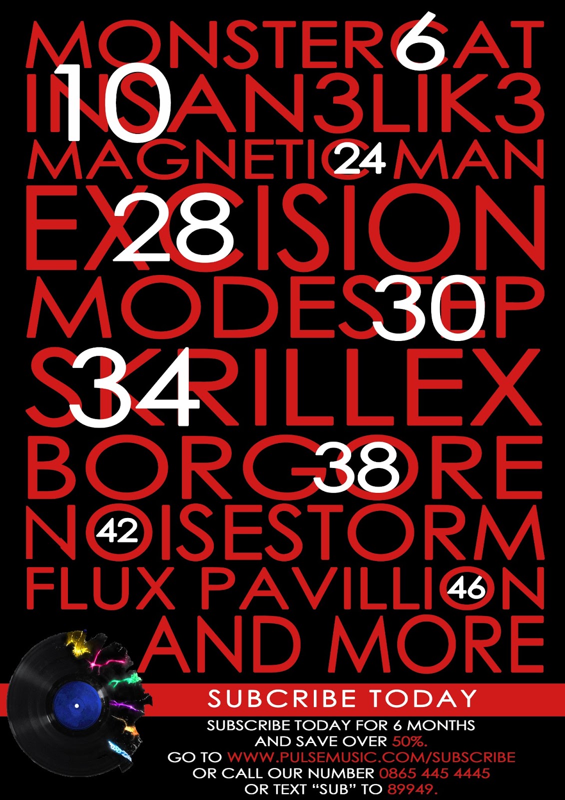 my music magazine contents page, the main inspiration for the design