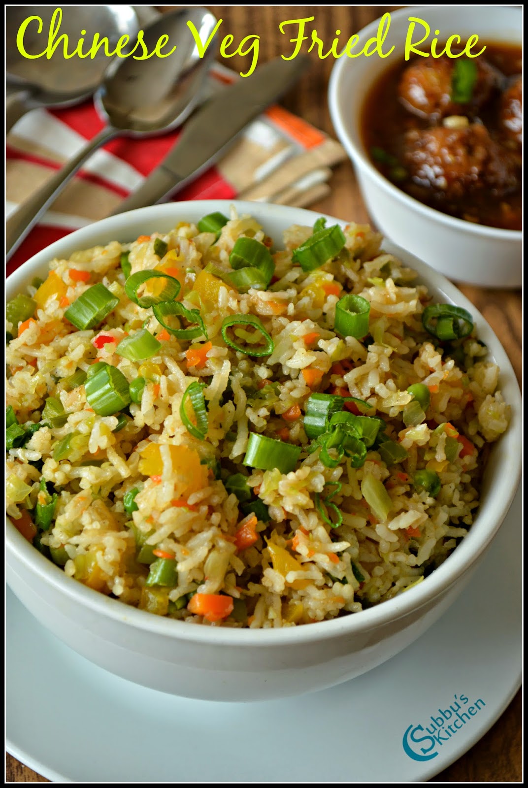 Chinese Vegetable Fried Rice Recipe - Subbus Kitchen