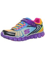 pink purple yellow rainbow skecher kids shoes
