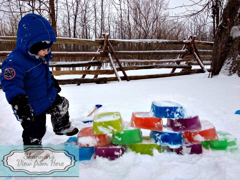 Ice Bricks for Outdoor Winter Fun Artsy Play Wednesday {LINKY