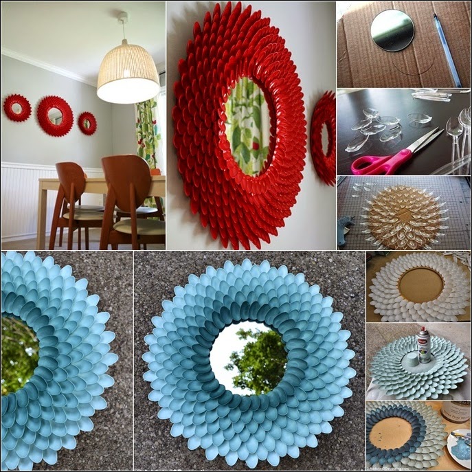 Fantastic Plastic Spoon Flower Mirror to make beautiful wall Home Decor