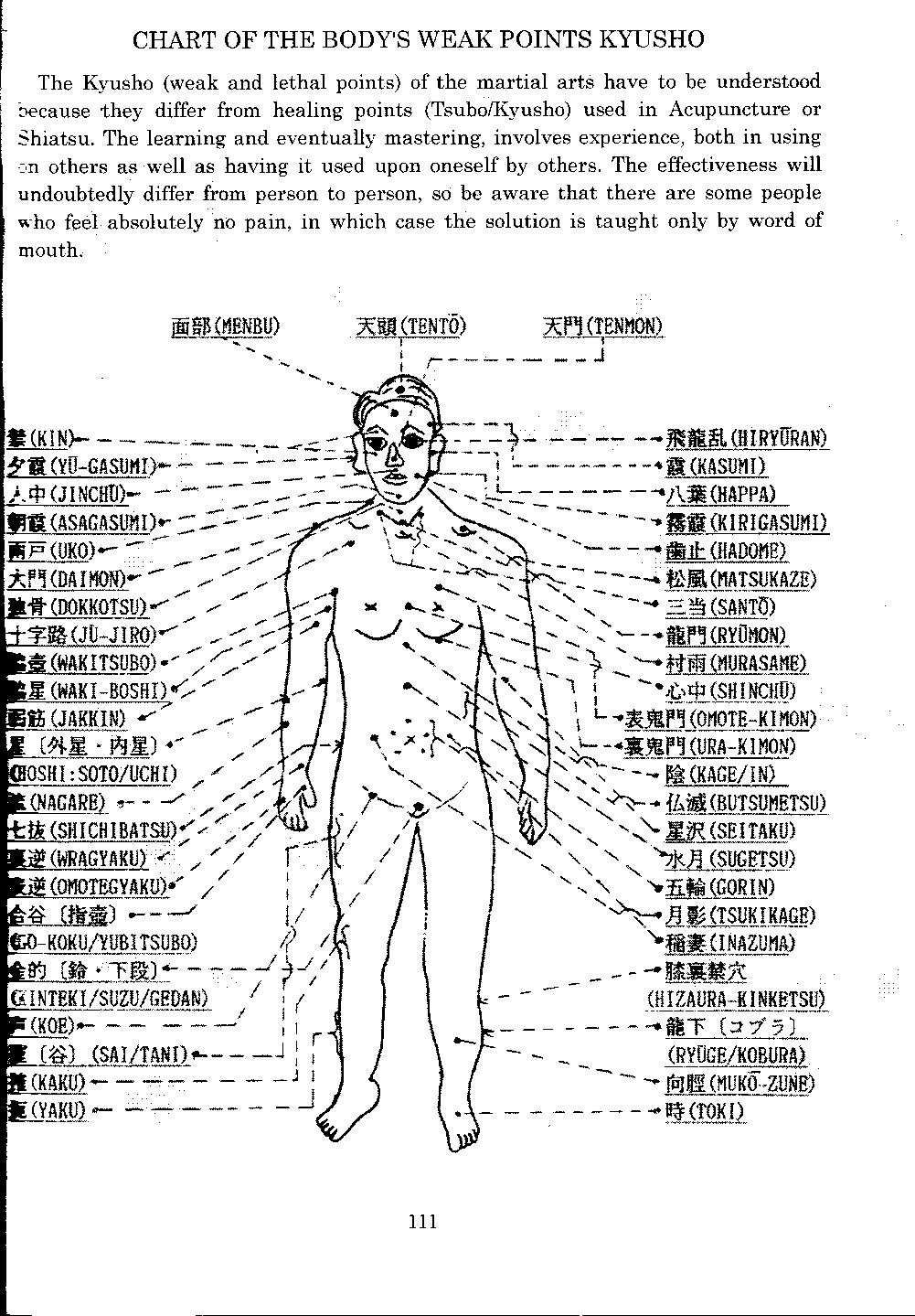 Kyusho Jitsu Chart