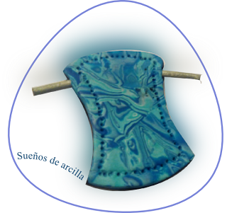 colgante mokume gane azul en arcilla polimérica colgante mokume gane azul en arcilla polimérica