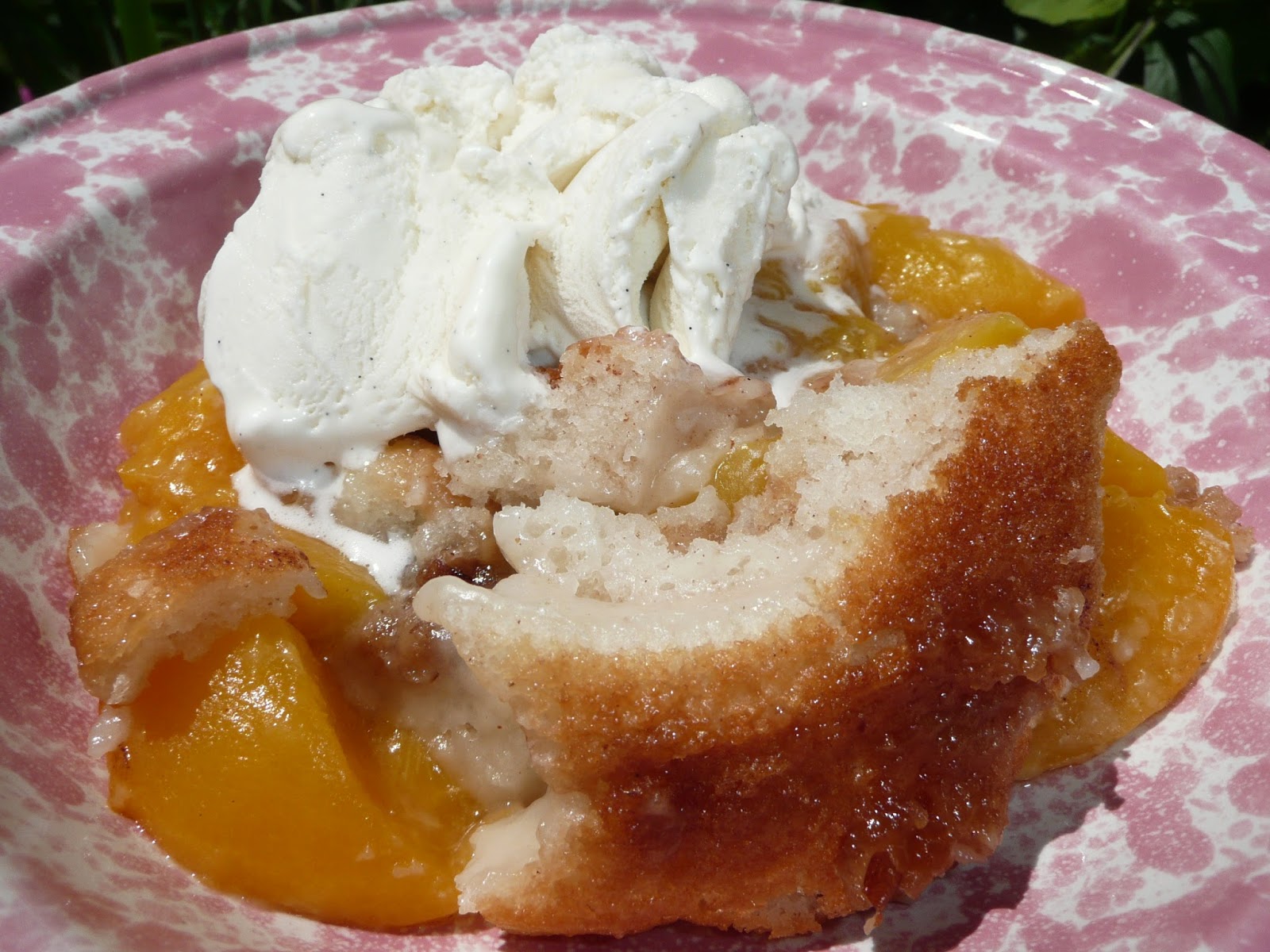 Everyday Dutch Oven Praline Peach Cobbler