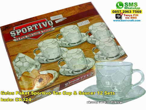 Gelas Paket Sportivo Tea Cup Saucer 12 Sets