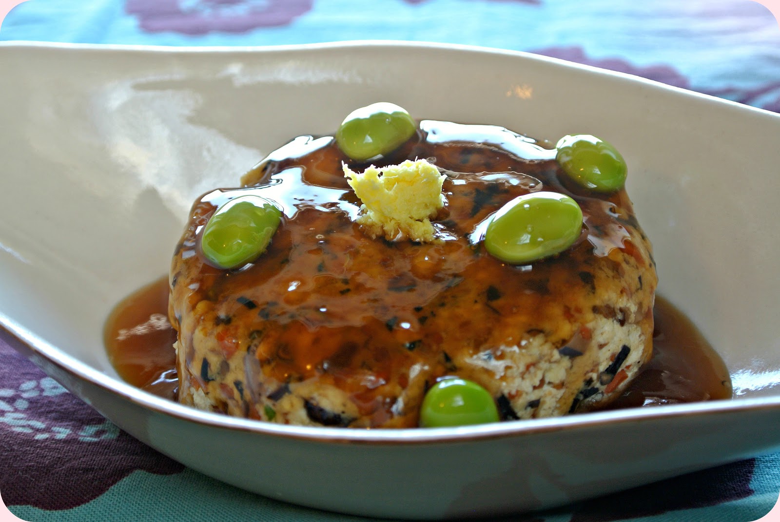 Berkshire Vegan tofu patties with kuzu glaze