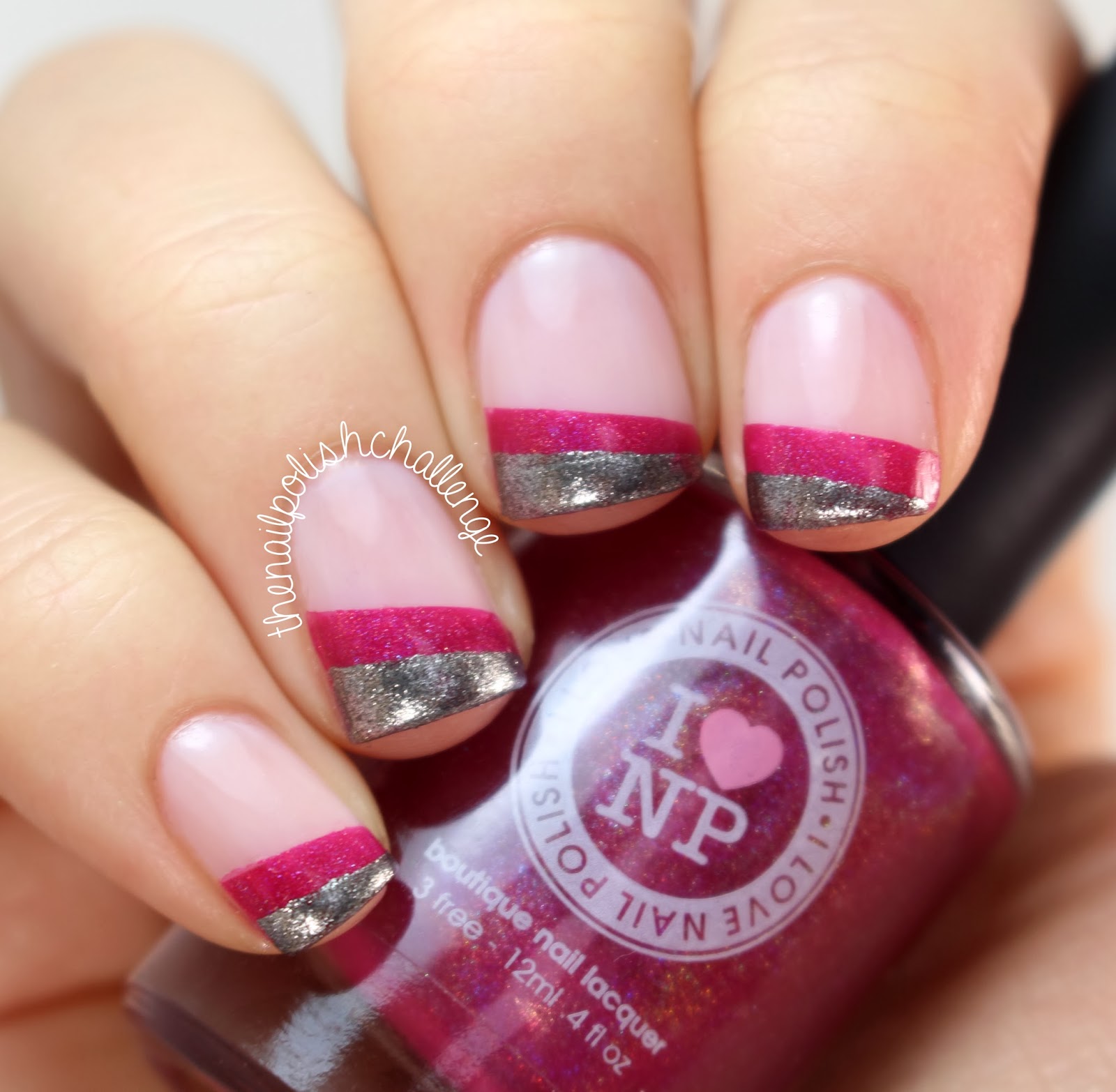 Kelli Marissa Diagonal French Tip Nail Art