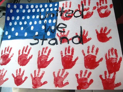 Handprint Flag - United We Stand Handprint American Flag