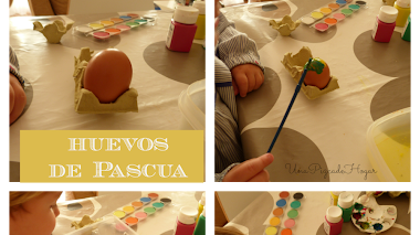 Pintando huevos de Pascua.