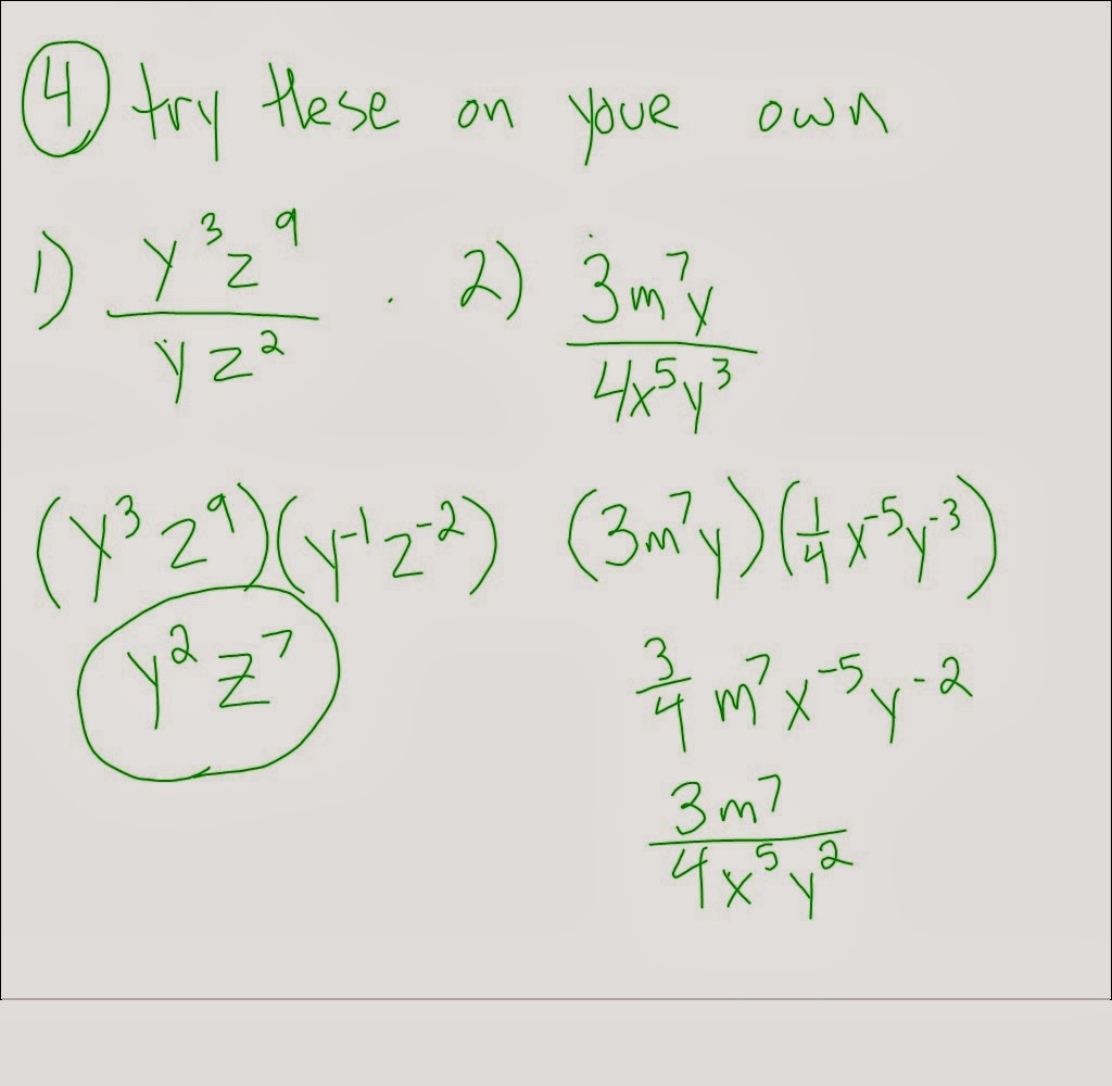 Homework help dividing monomials