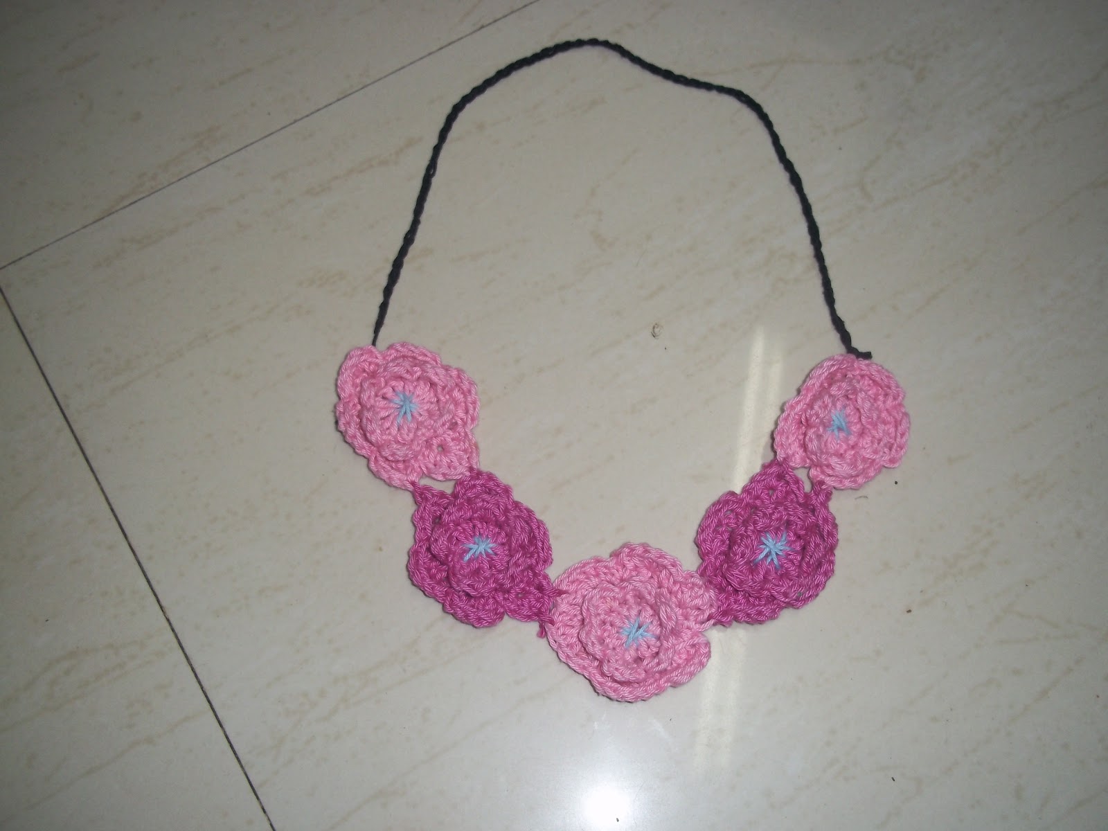 Homemade Crocheted Flower Necklace Penniless Parenting