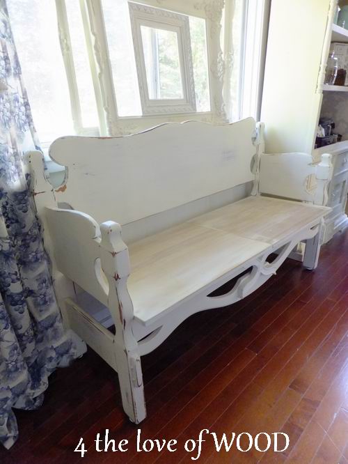 4 the love of wood A BED INTO A BENCH before and after