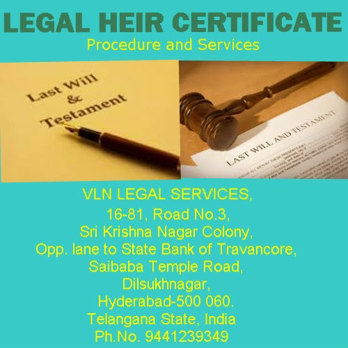 Legal Heir Certificate Procedure in Telangana LEGAL HEIR CERTIFICATE