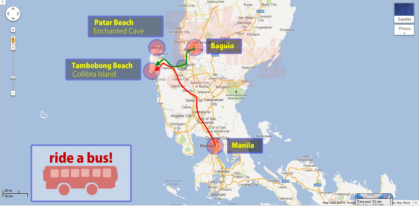 map from manila or baguio to dasol pangasinan