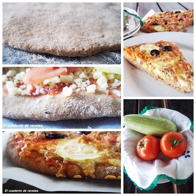 Pizza  Con Harina Integral Y De Garbanzos.
