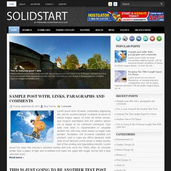 SolidStart blog template. magazine blogger template style. magazine style template blogspot