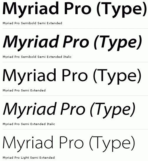 myriad pro font  mac