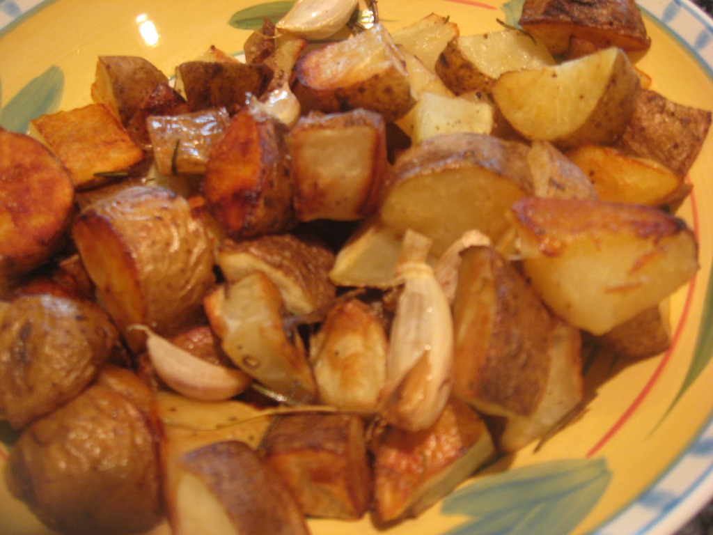 What Tom Cooked Roasted Potato Cubes with Garlic