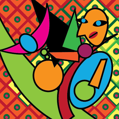 Picasso type image made in illustrator with shapes