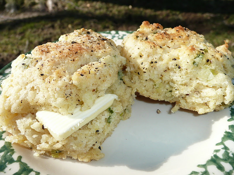 Everyday Dutch Oven Buttermilk Biscuits with Green Onions, Black