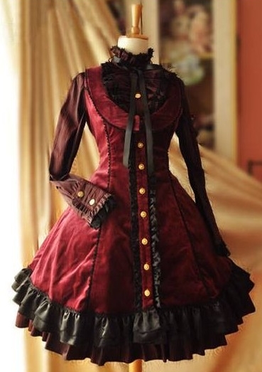 Gothic Velvet Rococo Lolita Dress