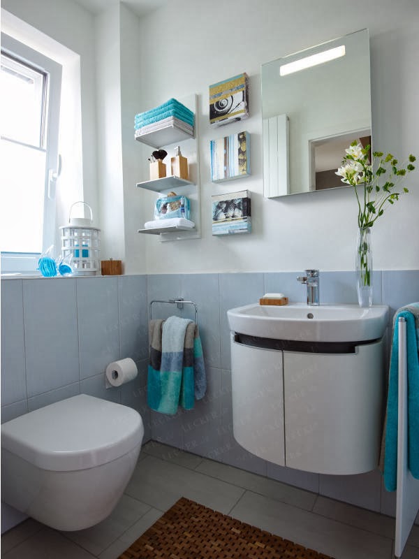 Imagenes de baños azules ~ dikidu.com Baños azul con blanco y cenefa