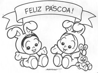 13456 para colorir desenhos colorir desenhos Turma da monica comemorando a páscoa