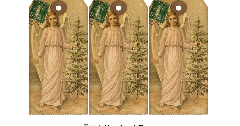 Sweetly Scrapped: Free Printable Christmas Angel Tags, With Evergreen Tree