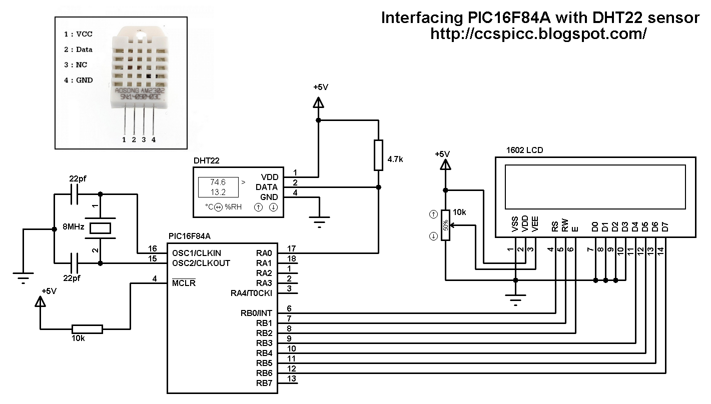 digital temperature sensor circuit diagram interfacing pic16f84a with dht22 digital humidity and digital temperature sensor circuit diagram interfacing pic16f84a with dht22 digital humidity and