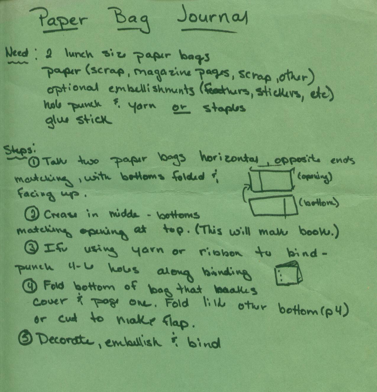 Paper bag poetry journal