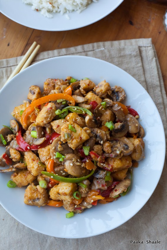 PaakaShaale Stir fried paneer and mushroom