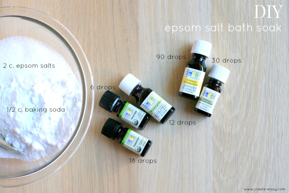 DIY essential oil bath salts for sore muscles / Create / Enjoy
